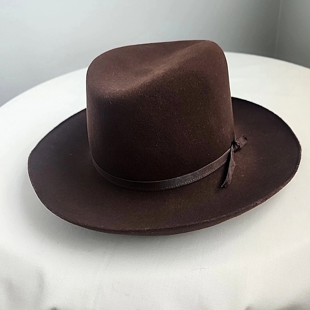 Banana Republic Women's Wide Brim Wool Felt Fedora Hat Chocolate Brown OS
